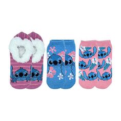 # Pieces In Set: 3 PairFeatures: Multi-PackCharacter: StitchShoe Size Range: 4-10Fiber Content: 98% Polyester, 2% SpandexFabric Description: Yarn Dyed KnitCare: Machine Wash, Tumble DryCountry of Origin: Imported Sock Gift, Cozy Day, Gift Sets For Her, Stitch Gift, Cozy Socks, Slipper Socks, Sock Gifts, Girl Hair, Fun Designs