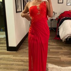 Used Only Once!! Looks New. Doesn’t Fit Me Anymore :( But It’s Gorgeous!!! A Stunning Bright Red Color. Sherri Hill Dresses, Sherri Hill, Dress First, Bright Red, Red Color, One Shoulder Dress, Shoulder Dress, One Shoulder, Colorful Dresses