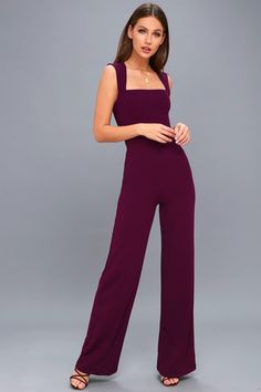 Purple Jumpsuit Formal, Purple Formal Jumpsuit, Petite Jumpsuit For Wedding, Purple Jumpsuit Outfit Classy, Purple Jumpsuit Outfit, Jumpsuit Poses, For Wedding Guest Outfit, Casual Crop Tops