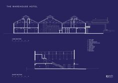 two blueprints of the warehouse hotel