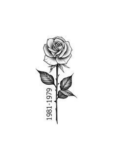 a black and white rose tattoo design