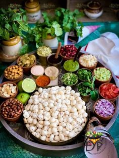 a platter filled with different kinds of food