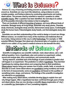 a poster with some words on it that says, what is science? and an image of