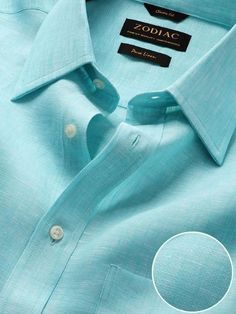 Zodiac Mens Linen Shirts, Mens High Collar Shirts, Linen Shirts For Men, Fitted White Shirt, Gents Shirts, High Collar Shirts, Men Linen Shirt, Turquoise Shirt, Polo Shirt Outfits