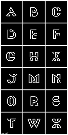 the alphabets and numbers are all in different styles, but one is white on black