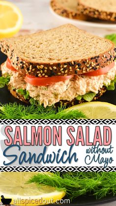 Canned Salmon Salad Sandwich Without Mayo Shrimp Tikka Masala, Salmon Salad Sandwich, Canned Salmon Salad, Seafood Dinner Recipes, Salmon Sandwich