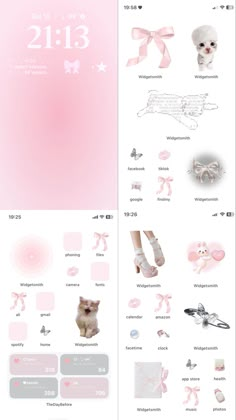 the pink and white website is open to its contents