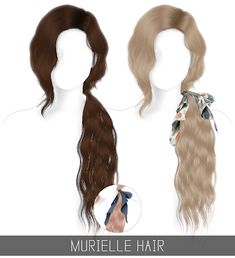 three different types of hair for the head and shoulders, with text below that reads murlelle hair