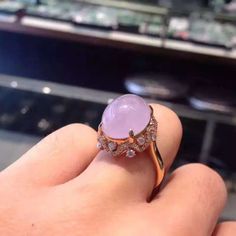 Handcraft Ideas, Jade Brooch, Jade Egg, Crown Engagement Ring, Jade Rings, Pinkish Purple, Pink Diamonds, Purple Jade