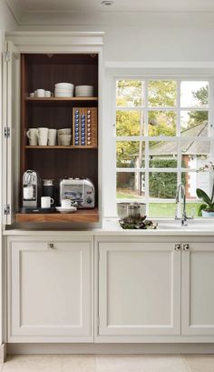 the kitchen is clean and ready to be used for breakfast or desserts, as well as other things