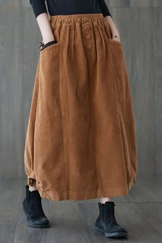 Brown Corduroy Skirt Maxi Corduroy Skirt Autumn Winter - Etsy.de Corduroy Skirt For Winter, Winter Cotton Mini Skirt, Winter Mini Cotton Skirt, Corduroy Lined Skirt Bottoms For Fall, Casual Corduroy Skirt With Pockets, Casual Brown Corduroy Skirt, Vintage Corduroy Skirt For Fall, Winter Cotton Skirt With Pockets, Casual Corduroy Skirt For Winter