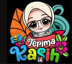 a cartoon character with glasses and the words kashi in front of her is an image of