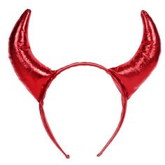 a red devil's horns headband on a white background