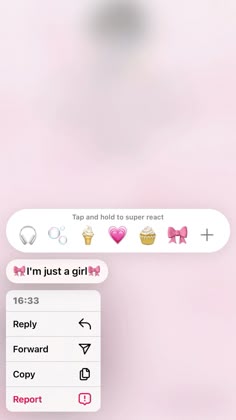 an iphone screen with the text i'm just a girl and two different icons