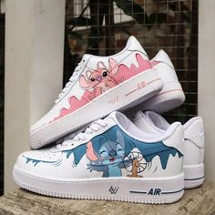 Custom Hand Painted Air Force1 Stitch Cartoons Street Style Anime Wedding Shoes Trendy Trainers High Fashion Sneakers White Schuh - Etsy Trendy Trainers, Nike Shoes Women Fashion, Custom Sneakers Diy, Anime Wedding, Custom Shoes Diy, Cartoon Shoes, Preppy Shoes, Pretty Shoes Sneakers, All Nike Shoes