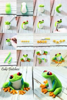 how to make a frog cake topper with fondant