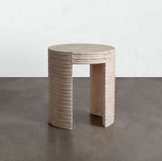 a table made out of stacks of concrete