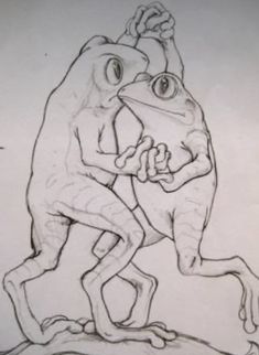 a drawing of two people hugging each other with one holding the other's hand