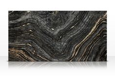 an abstract black and white marble pattern with gold highlights on the edges, as well as dark wood grains