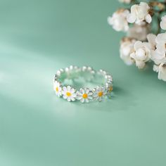 Infinity Rings, Flower Rings, Daisy Jewelry, Sunflower Ring, Daisy Ring, Fancy Jewellery, Cute Rings, Girly Jewelry, Delicate Rings