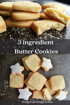 3 ingredient butter cookies on a baking sheet