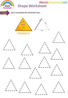 the shape worksheet for children to learn how to draw triangles and triangles