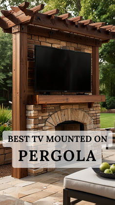 Best Tv mounted on pergola | Outdoor Decor Patio Tv Mount Ideas, Outdoor Tv Wall, Pergola Outdoor