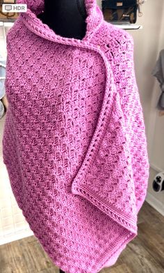 Stunning  shawl can be worn in different ways! Shawl is 100% hand crochet by Elena!  Measures 17x60 inches Please allow 8-10 days processing before shipping! Crochet Caplet, Shawl Patterns, Shawls And Wraps, Hand Crochet, Scarf Wrap, 10 Days, Warm And Cozy, Custom Color, Crochet Pattern