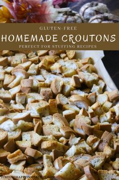 the homemade croutons are ready to be eaten