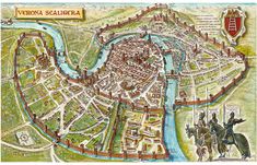 a map of the city of vedraa, scaligera in italy