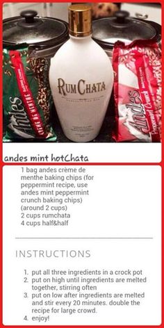 an advertisement for rum chata with instructions