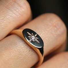 14k Northern Star Signet Ring with Real Diamond - Handmade Jewelry in USA l What is the meaning of the Northern Star? – VicStone.NYC