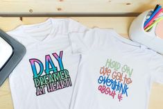 two t - shirts with the words daydreamer at lieeart on them