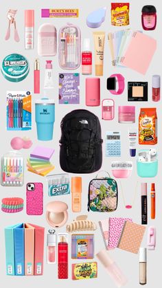 Stuff For Traveling, Preppy Stuff For School, Uni Stationary Essentials, Back Packing Essentials, Stuff You Need, Bookbag Essentials, Back To School Backpacks Essentials, Makeup Bag For School, List For School