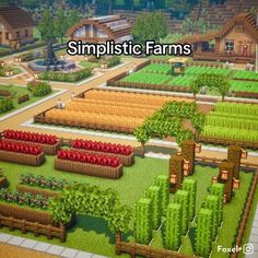 an image of a farm with lots of trees and plants in the middle of it