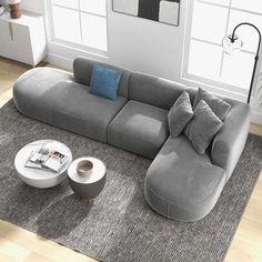 Modular Sofa Living Room, Sofa With Pillows, L Shaped Sofa Designs, Modern Modular Sofas, Cute Living Room, Living Room Design Inspiration, Living Room Organization