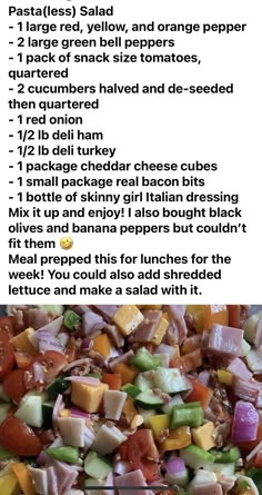 the recipe for this salad is shown in two different languages