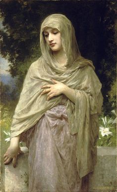 a painting of a woman with a shawl on her head and the words,