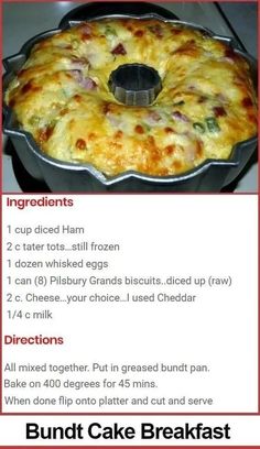 the instructions for how to make an egg casserole