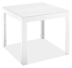 a white table with two legs on it