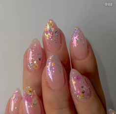 Glitter Nails Rainbow, 26 Birthday Nails, Eras Nails, Eras Tour Nails, Simple Acrylic Nails, Nail Envy, Sparkly Nails, Birthday Nails