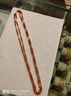 Red Coral Necklace Indian Gold, Beaded Wedding Jewelry