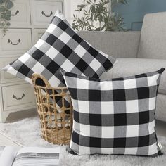 PRICES MAY VARY. 100% Polyester ★Package included★ Set of 2 black buffalo plaid throw pillow covers 18x18 inch. No Insert or Filler included, you need to buy the pillow inserts separately, 18x18 inch or 20x20 inch pillow inserts are both okay. ★Black Plaid Check Design★ The classic double-sided buffalo check pillow covers are perfect for decorating living room, bedroom, patio furniture, porch Swing, balcony, car, office and etc. They can fresh your home in a moment, which is easy to mix and matc Buffalo Plaid Pillows, Buffalo Check Pillows, Plaid Throw Pillows, Plaid Pillow Covers, Black Throw Pillows, Plaid Pillow, Christmas Room Decor, Outdoor Pillow Covers, Christmas Room