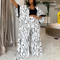 Reposhing This Item I Purchased From @Nn_5. Loved It, But Ready To Rotate For Something New. Questions? Leave A Comment Below! Kimono Set, White Kimono, Leave A Comment, Something New, Pant Jumpsuit, Pants For Women, Black White, Black And White, Pants