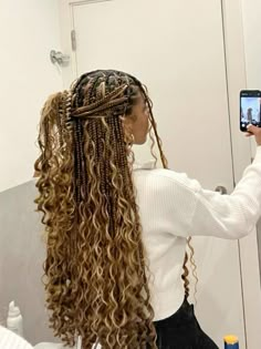 #goddessbraidshairstyles #braids #blackgirlhair Bohemian Braids Blonde And Brown, Different Box Braid Styles, Goddess Braids Over Locs, Honey Goddess Braids, Boho Braids Honey Blonde, Honey Box Braids, Cool Braid Ideas, Hair For Goddess Braids, Honey Brown Goddess Braids