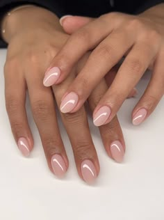 Simple Sheer Nails, Ballet Pink Almond Nails, Bridal Pink Nails, Neutral Pink Gel Nails, Nude Almond Nails Short, Clean Pink Nails, Clean Square Nails, Short French Tip Almond Nails, Nude Biab Nails