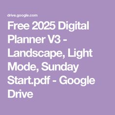 the text reads free 2055 digital planner v3 - landscape, light mode, sunday start