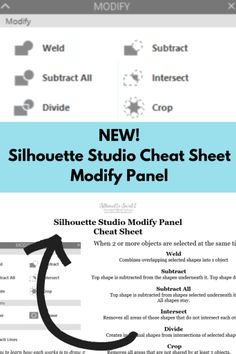 the silhouette studio chat sheet is shown with an arrow pointing to it's left side