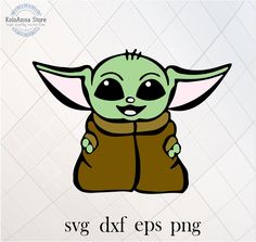 an image of a baby yoda with the words dxf epss png