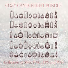 the cozy candlelight bundle includes candles, vases, etc and photoshopped